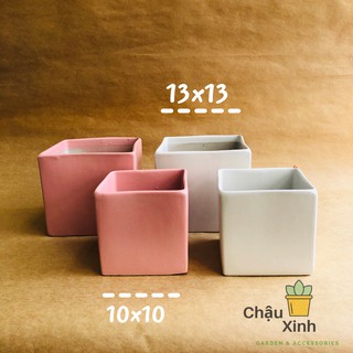 CHẬU SỨ TRÁNG MEN VUÔNG