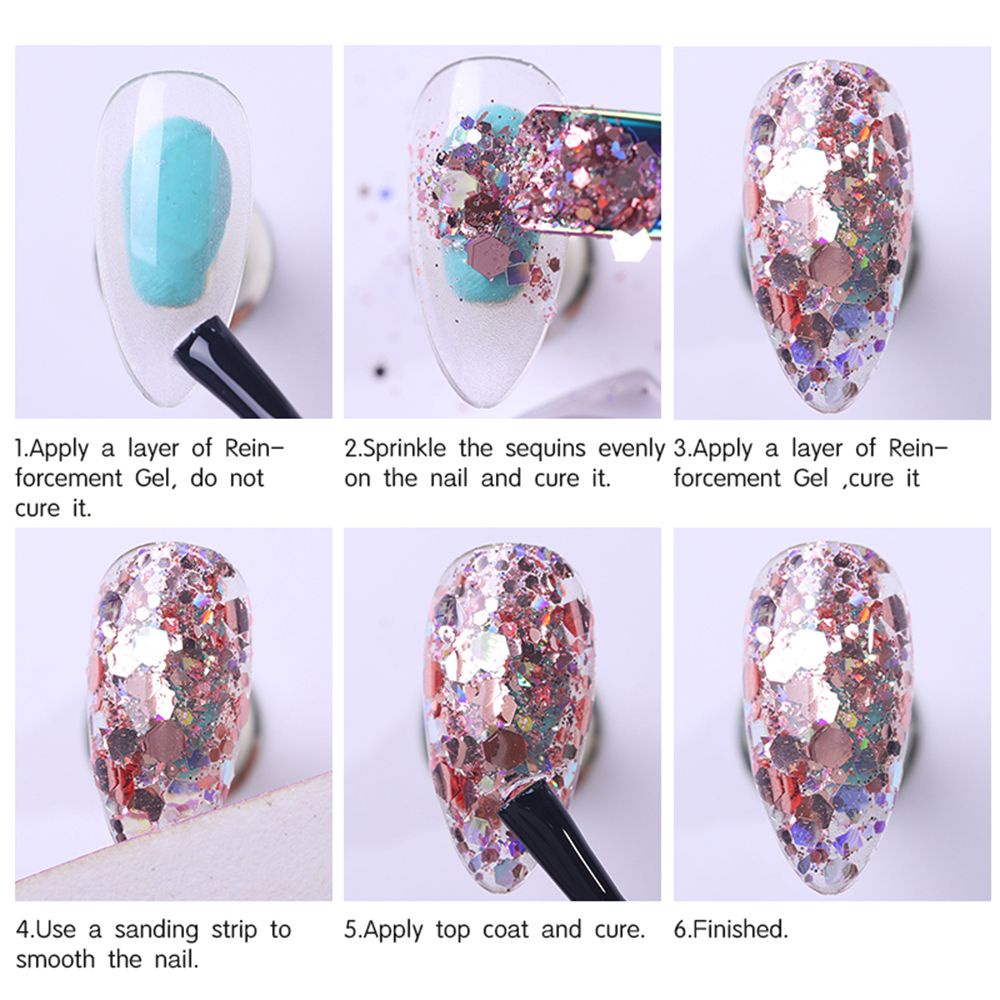 [Hàng mới về] Kim tuyến trang trí móng tay nghệ thuật họa tiết ngôi sao/mặt trăng 3D lấp lánh