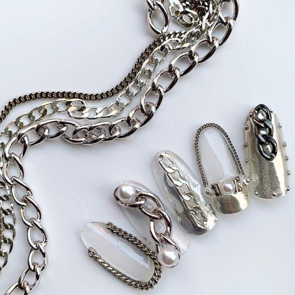 Dây Chuyền Kim Loại Phong Cách Punk|Phụ Kiện Trang Trí Móng Nghệ Thuật DIY Charms