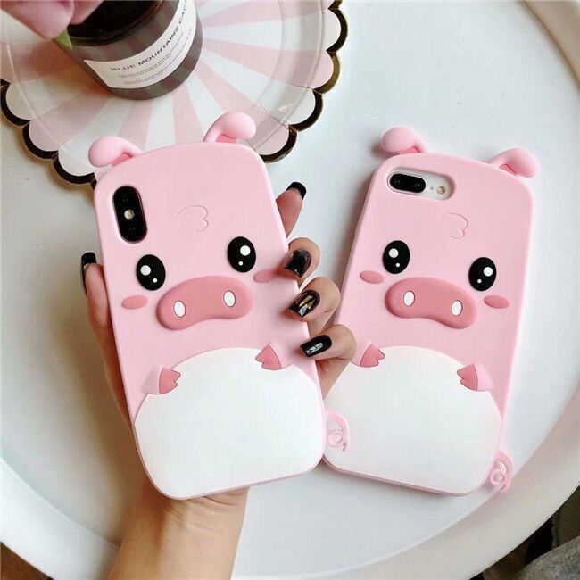 Ốp Điện Thoại Silicone Mềm Hình Heo Hồng Hoạt Hình Cho Iphone 13 12 11 Pro MAX X XS MAX XR 7 8 6 6S Plus