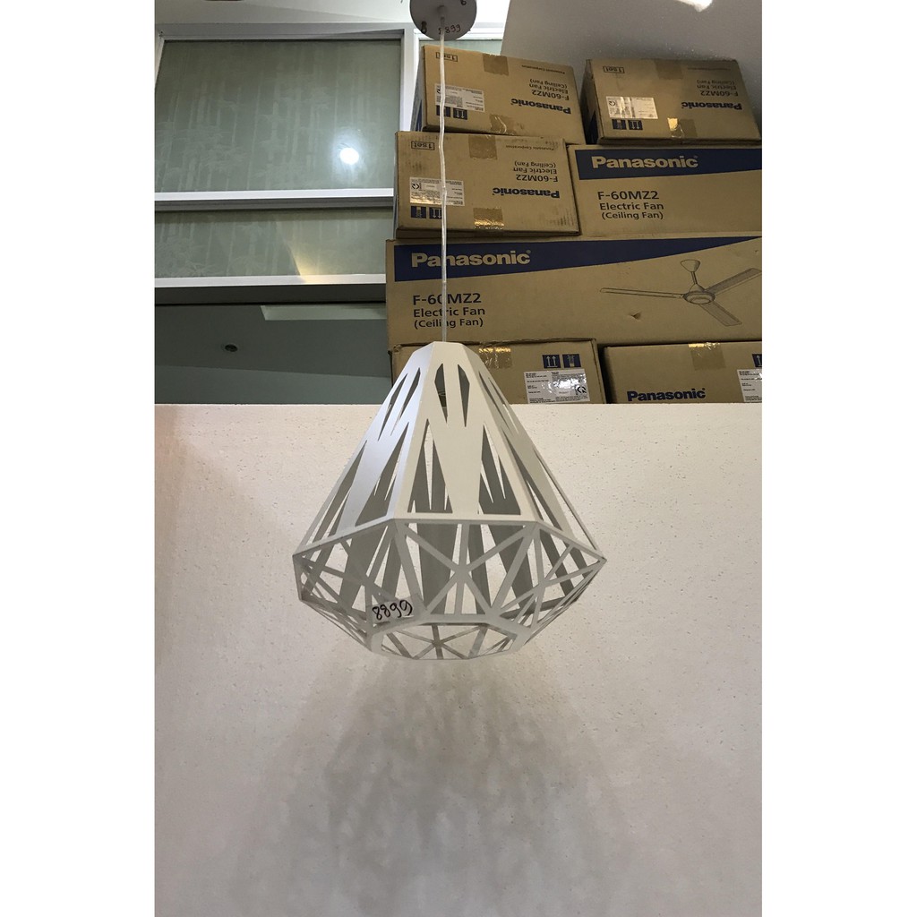 Đèn thả kim cương khung sắt NB11 (Trắng/Đen) - Phù hơp cho quán cafe, phòng ăn, phòng khách - Chưa bao gồm bóng