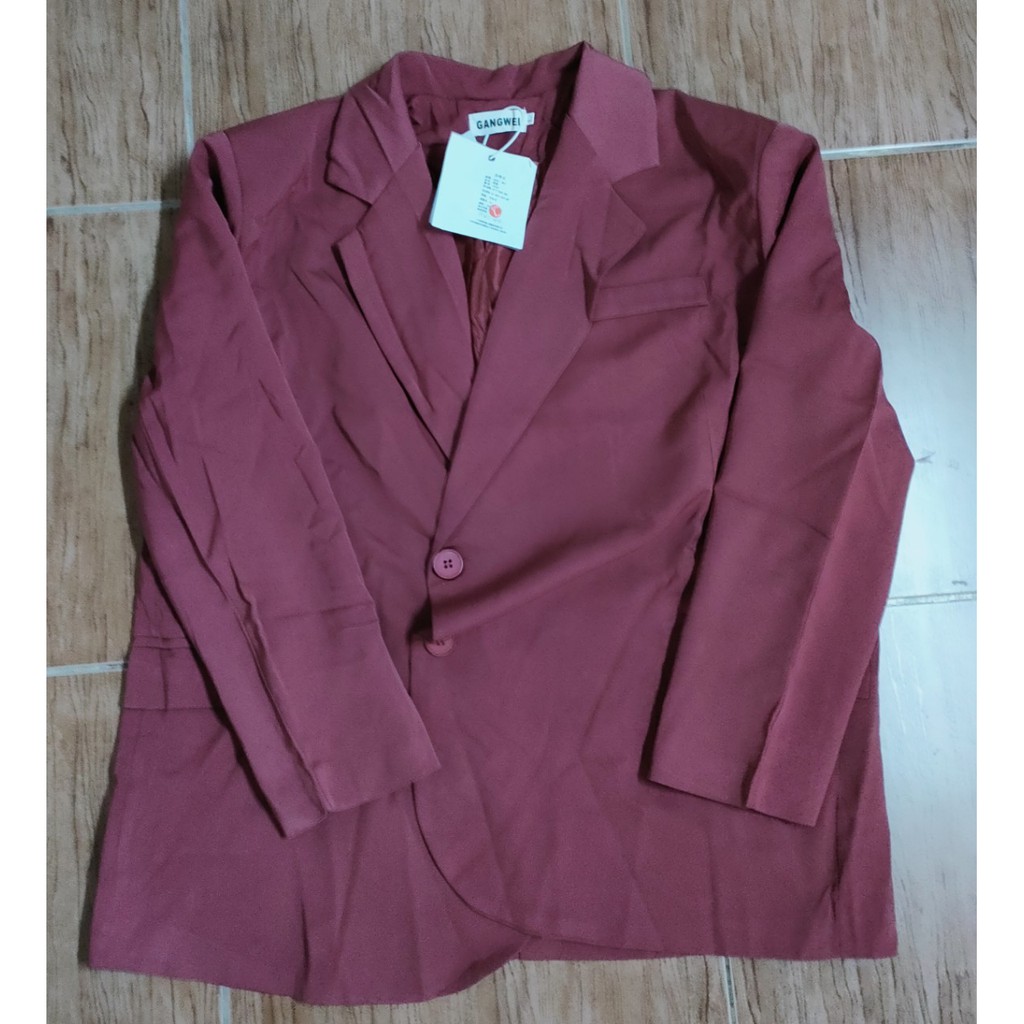 (Hàng Đẹp)Ảnh thật 6 hình cuối-2W18.Áo blazer oversize tím hồng phong cách Hàn Quốc