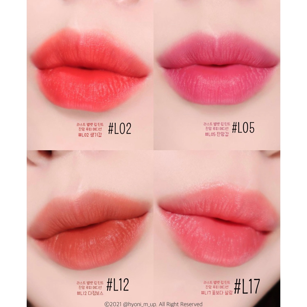 Son kem Bbia Last Velvet Lip Tint các Version