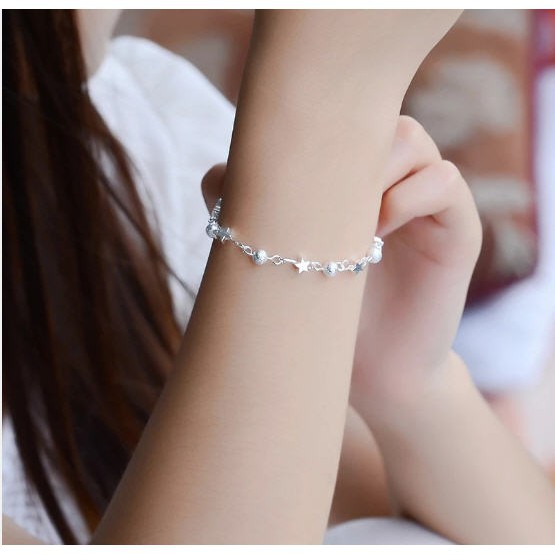 Lắc tay Ngôi Sao bi bạc 925 Ý xinh xắn sale giá rẻ
