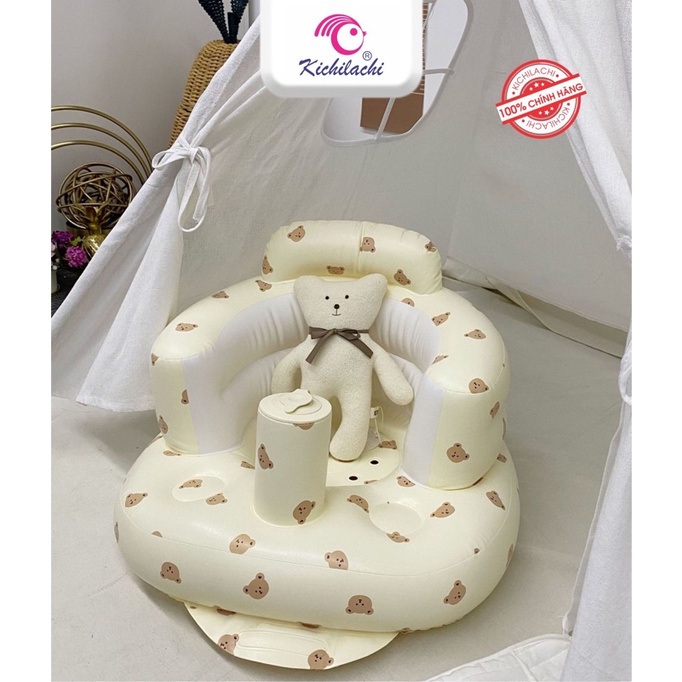 Ghế Hơi Tập Ngồi, Ghế Phao Tập Ngồi Kichi Van Bơm Hơi Tự Động Tiện Lợi Tone Hàn Quốc Siêu Cưng