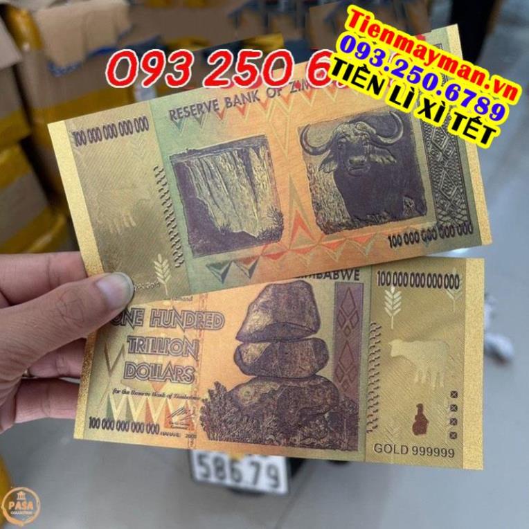 Tờ Tiền 100 Ngàn Tỷ Zimbabwe Kỉ Niệm Bằng Plastic, Để Sưu Tầm, Làm Quà Tặng