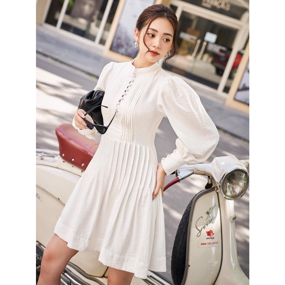 Đầm thiết kế kiki dress, chất dạ lông vũ