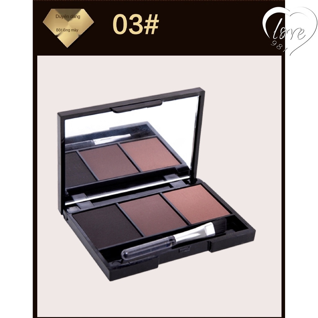 [Hàng mới về] Bảng phấn kẻ mày 3 màu kháng nước dễ lên màu lâu trôi | BigBuy360 - bigbuy360.vn
