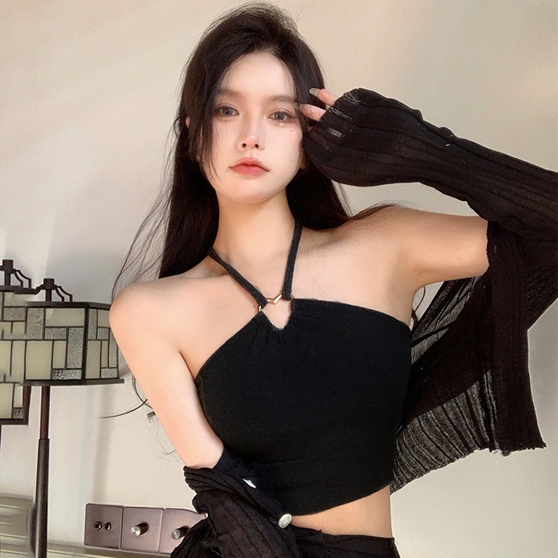 Áo croptop màu sắc ngọt ngào quyến rũ phong cách Hàn Quốc cho nữ