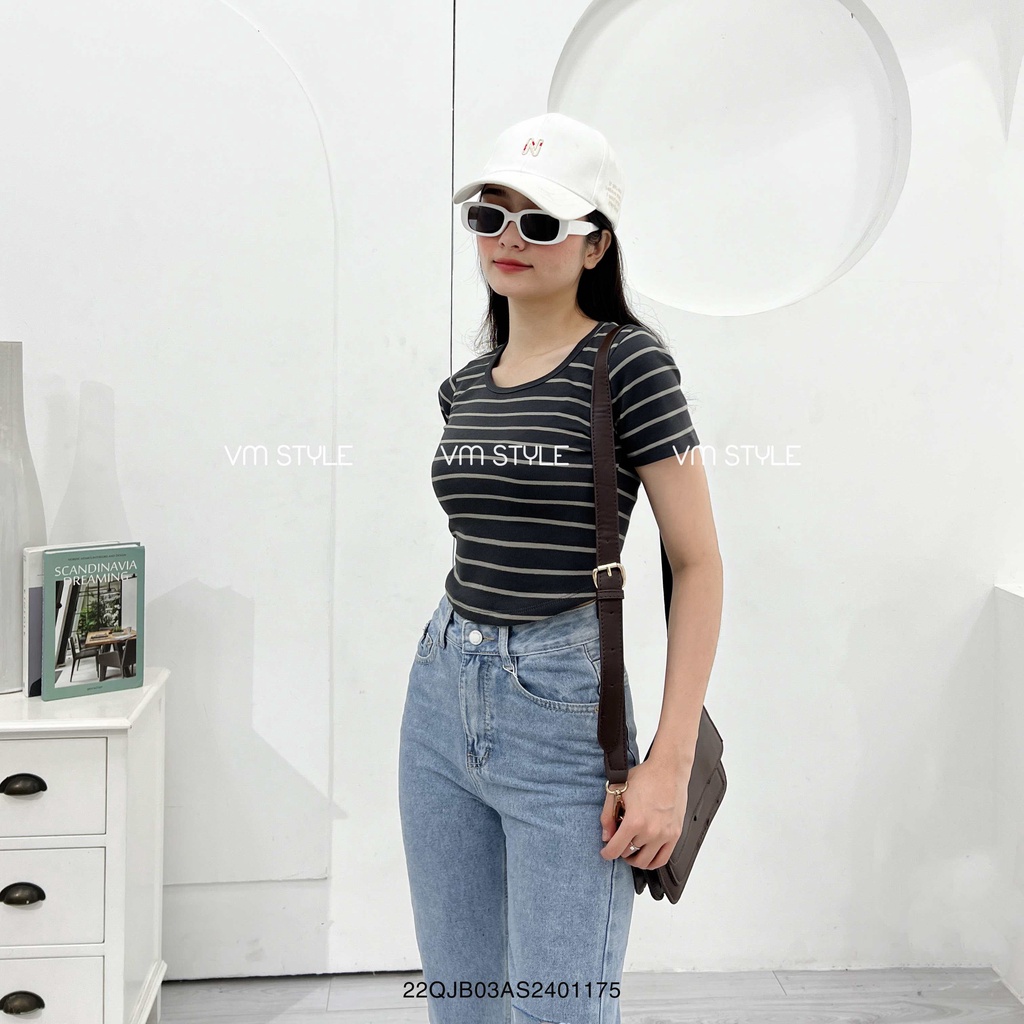 Quần jean baggy nữ VMSTYLE cắt đùi lai thường  36 QJB00020