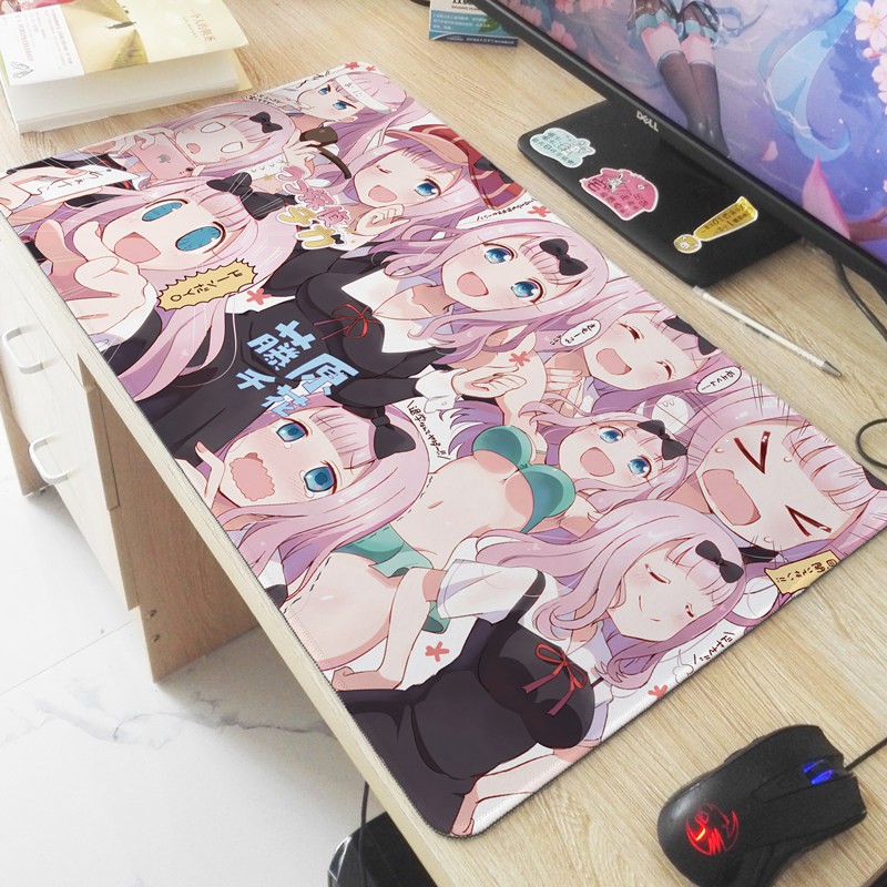 Tấm Lót Chuột Và Bàn Phím Máy Tính Hai Chiều In Hình anime kaguya kaguya Fujiiwara chika