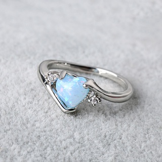 ❤ Nhẫn Bạc opal Hình Trái Tim