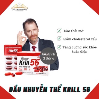 Viên uống đào thải mỡ Krill 56 Dầu nhuyễn thể - liệu trình 2 tháng/ 2 hộp/ 60 viên