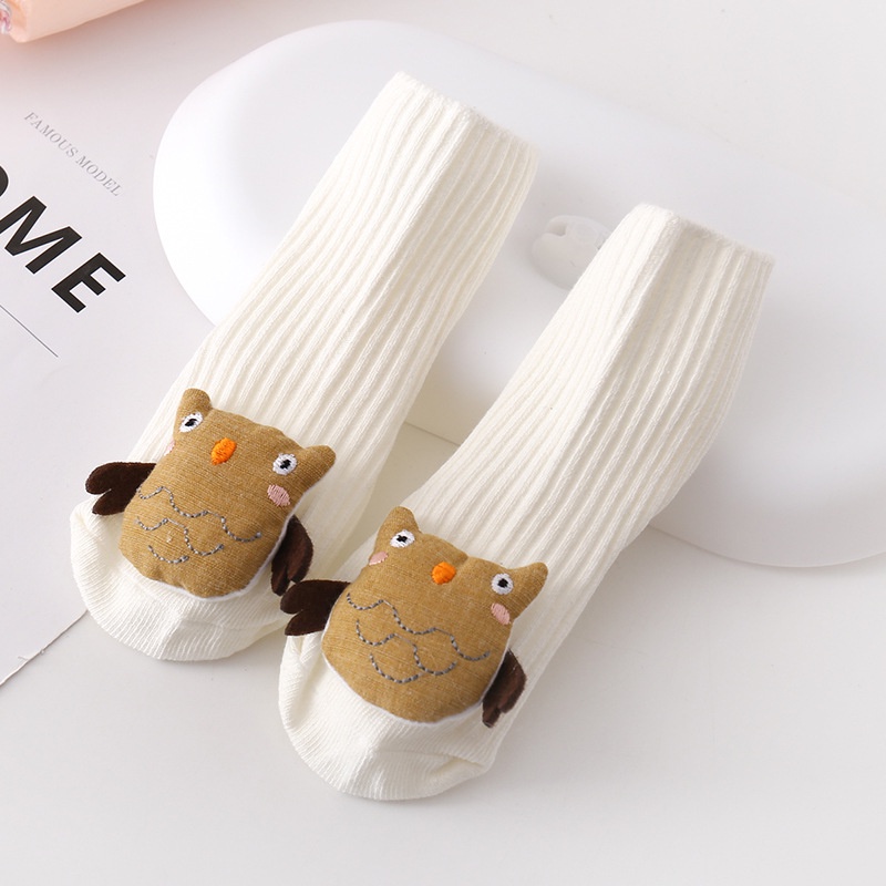 Vớ Cotton Elastci Mềm Mại Co Giãn Chống Trượt Hình Búp Bê Hoạt Hình Dễ Thương Dành Cho Trẻ Em