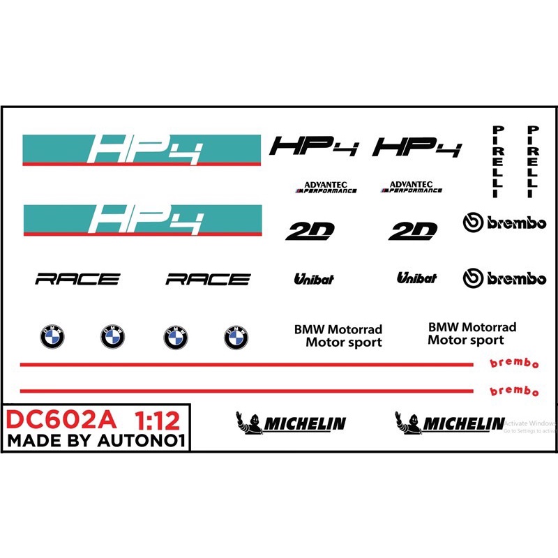 DECAL NƯỚC ĐỘ BMW S1000 S1000RR - PETRONAS - CÁ MẬP -  2020 WSBK TỈ LỆ 1:12 DC602