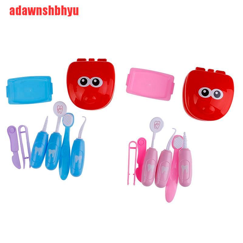 [adawnshbhyu]9Pcs Pretend Play Dentist Check Teeth Model Medical Kit Role Play Learing Toy