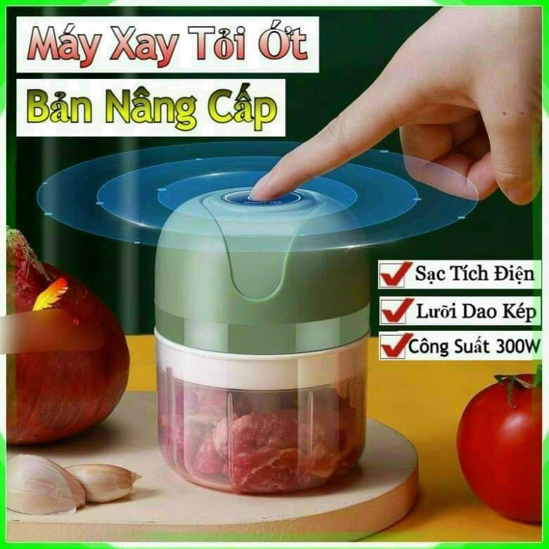 Máy Xay Mini Đa Năng Tích Điện Dụng Cụ Xay Tỏi, Ớt, Rau, Củ Quả Và Thịt