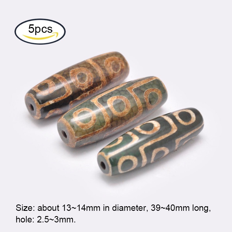 Bộ 5-10 Hạt Xâu Chuỗi 3 Mắt 13x11mm Lỗ 1.2~2mm Phong Cách Tây Tạng