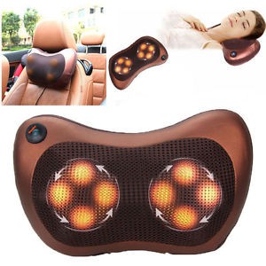 gối massage 8 bi hồng ngoại cao cấp có đầu cắm trên ô tô - Gối mát xa toàn thân đa năng cho gia đình