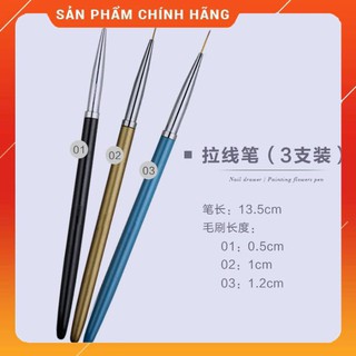 Cọ vẽ móng (cọ tóc) bộ 3 cây