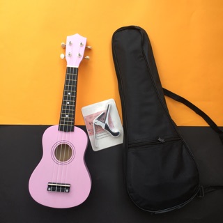 Bộ đàn ukulele soprano màu trơn size 21 (gồm đàn, bao da, capo, dây dự phòng, pick gảy và voucher giảm giá)