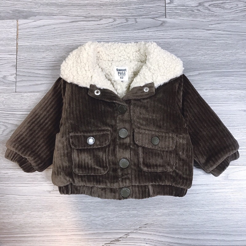 Áo khoác nhung tăm cho bé trai cực chất