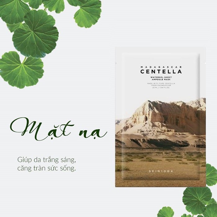Combo 5 Mặt nạ Giảm mụn chiết xuất rau má Skin1004 Madagascar Centella Watergel Sheet Ampoule Mask 25ml x5