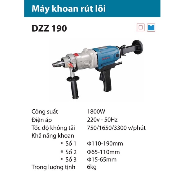 Máy Khoan Rút Lõi Cầm Tay Dongcheng DZZ190