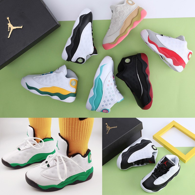 Giày trẻ em chính hãng Jordan 13 Air Jordan Ssc Mid Alt AJ13 Giày trẻ em Mùa thu và mùa đông Đau dạ dày Giày thể thao Giày đường phố Giày trẻ em lạnh