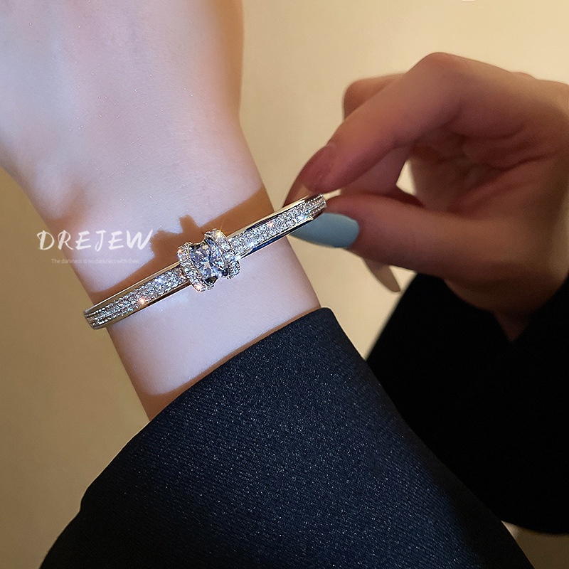 DREJEW Vòng đeo tay đính đá kim cương thời trang Hàn Quốc cho nữ
