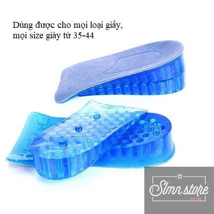 Bộ 4 miếng lót đế giày tăng chiều cao silicon siêu êm ái, giày đế cao, giày độn gót. SLMN_LOTGIAY_silicone_xanh