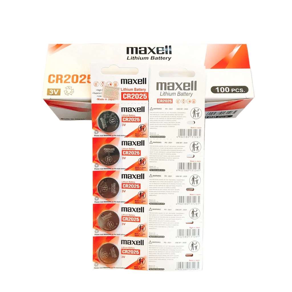 Vỉ Pin Maxell CR2032 / CR2025 / CR2016 / CR1632 / CR1620 / CR1616 / CR1220 Maxell Lithium 3V- Made In Japan