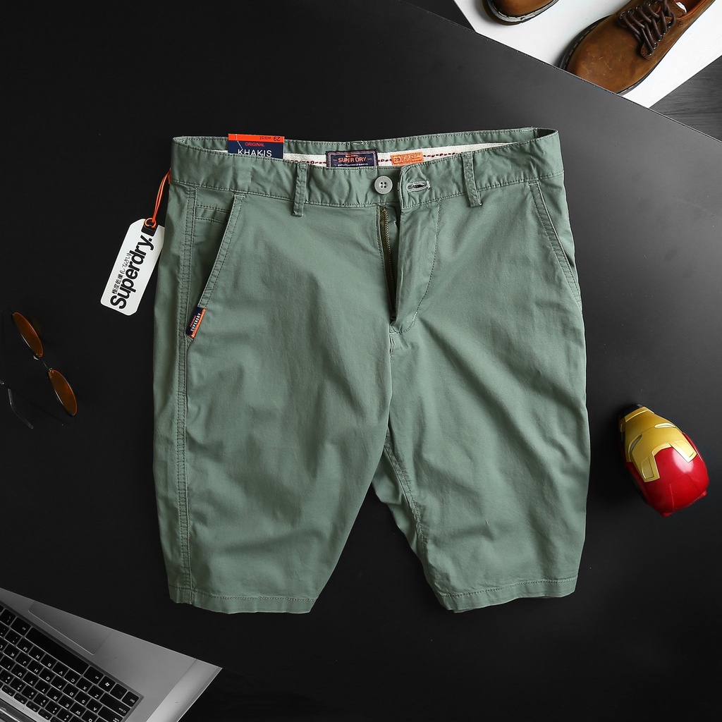 Quần Short Kaki Nam SuperDry chất vải Cao Cấp DV Nhẹ Mát - Hàng Xuất Xịn 6 Màu