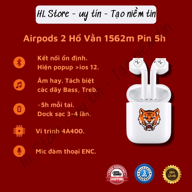 Tai nghe Bluetooth TWS hổ vằn 1562M ❣️Định Vị❣️Đổi Tên❣️Giá rẻ