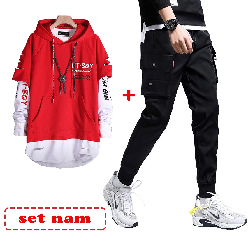 Bộ Quần Áo Thu Đông Nam Áo Hoodies Dài Tay Kết Hợp Quần Túi Hộp Trẻ Trung AO TOP 126 + JOGGER