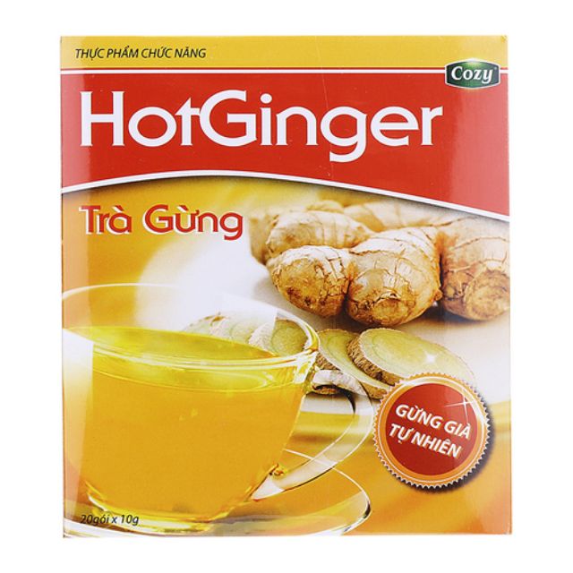 Hộp 20 gói x 10gr trà gừng Hot Ginger Cozy 200gr | BigBuy360 - bigbuy360.vn