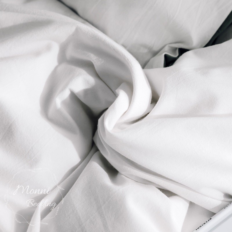 BỘ CHĂN GA GỐI COTTON HÀN QUỐC TICI MÀU TRẮNG TINH KHÔI
