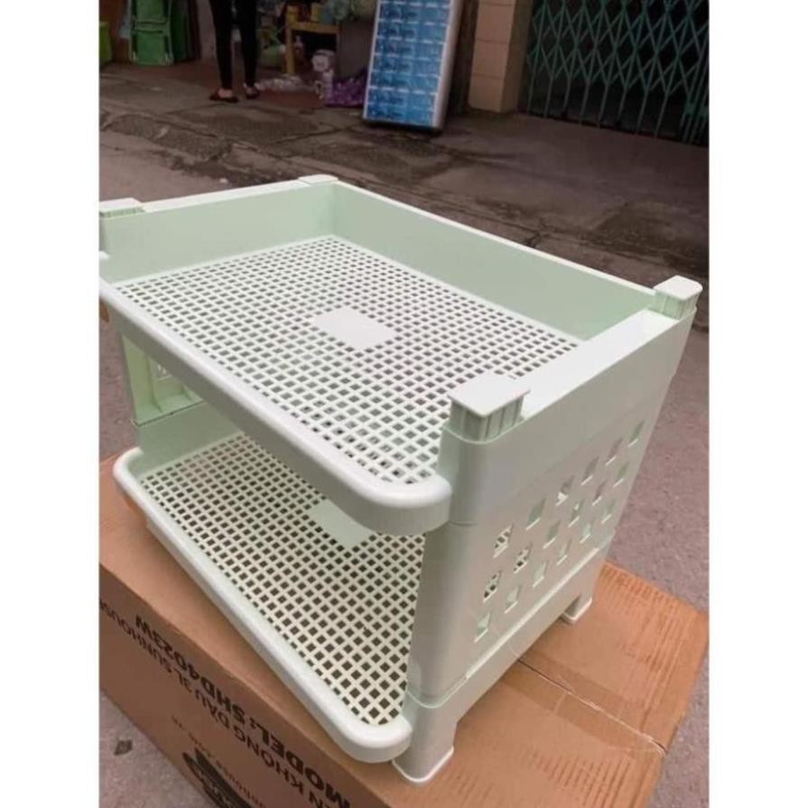 ⚜️𝙁𝙍𝙀𝙀𝙎𝙃𝙄𝙋⚜️ Kệ trạn úp chén, bát đĩa 3 tầng nhựa Việt Nhật cao cấp 5528-3 Kệ để đồ đa năng 3 tầng - Gia dụng
