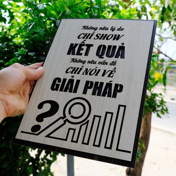 Tranh gỗ treo tường, tranh gỗ khắc chữ tạo động lực truyền cảm hứng decor văn phòng. góc làm việc