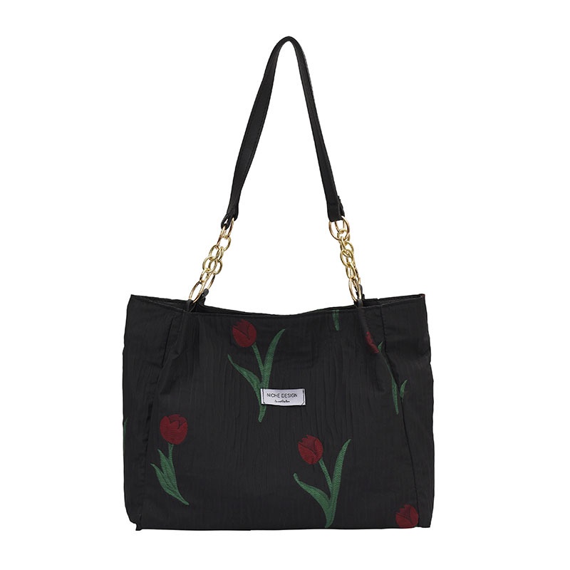 Túi Xách Canvas Họa Tiết Hoa Tulip Thời Trang