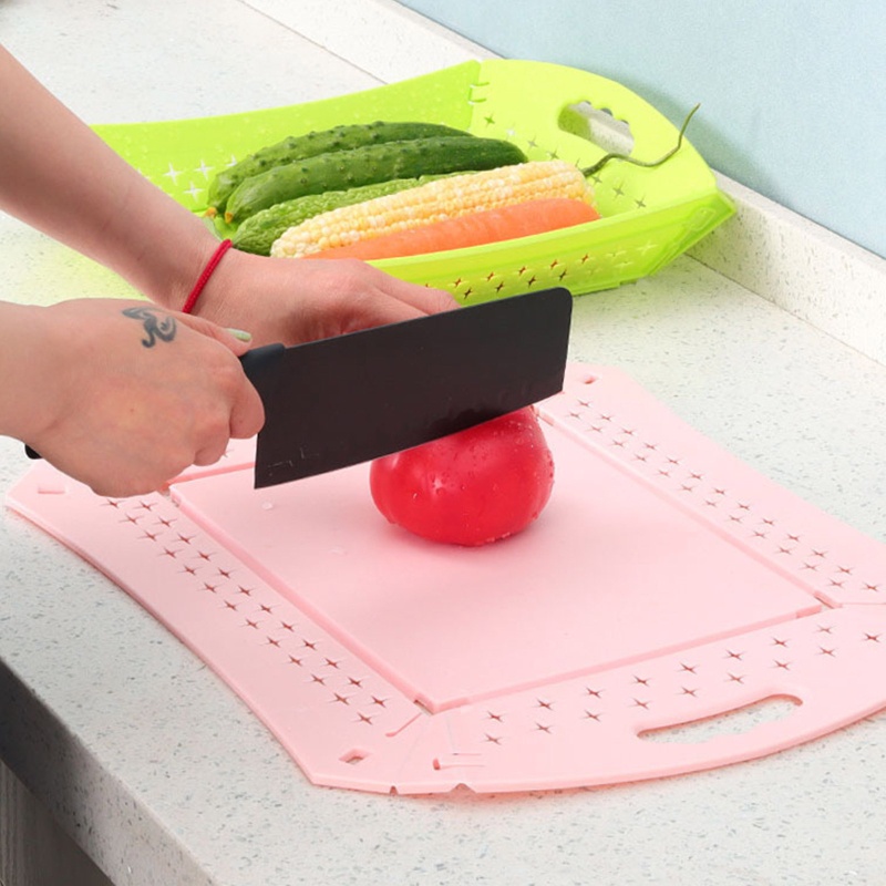 Thớt Cắt Thực Phẩm Đa Năng 3 Trong 1 Có Thể Gấp Gọn Tiện Dụng Mang Theo Du Lịch Cắm Trại