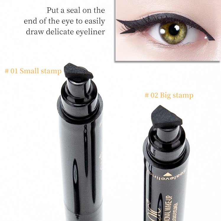 Bút kẻ mắt QIC không lem chống thấm nước chống trôi nhanh khô có 2 đầu nhiều kiểu dáng (3.5g)