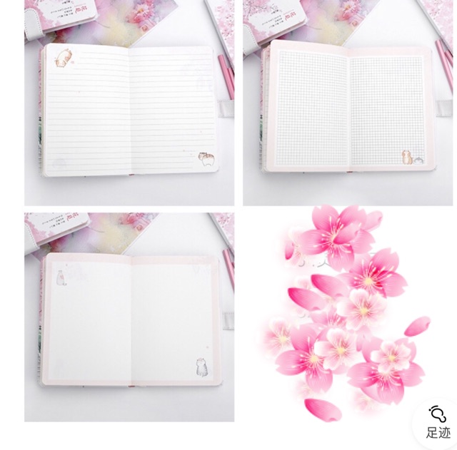 sổ mèo hoa anh đào , sổ tay kế hoạch scrapbook nhiều mẫu mèo nhật bản