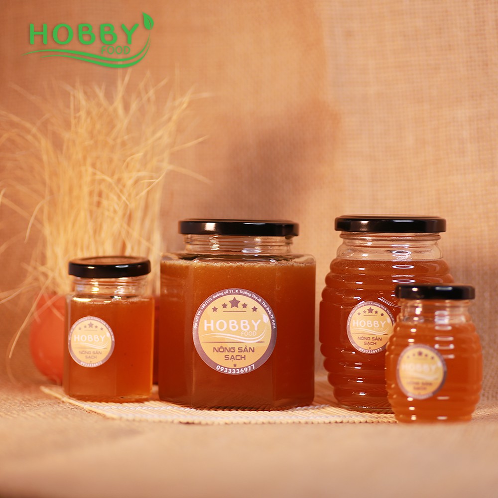 Mật ong rừng Gia Lai nguyên chất không pha - lọ nhỏ 100ml - HOBBY FOOD mật ong rừng gốc Gia Lai 0.1L