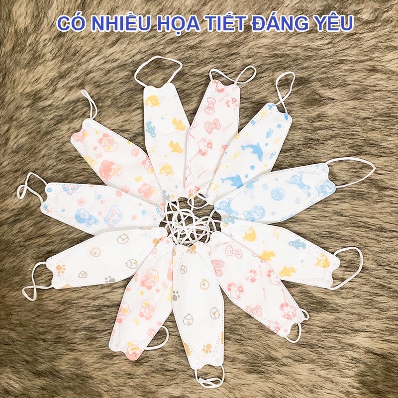 khẩu trang 4d duy quân dành cho bé từ 3 đến 12 tuổi sản xuất việt nam *Free Ship* túi 10 chiếc thùng 30 túi