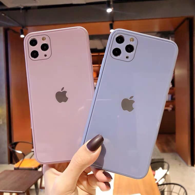 Ốp lưng iphone mặt lưng kính viền vuông dành cho iphone 6 đến 11promax - Pee store | BigBuy360 - bigbuy360.vn