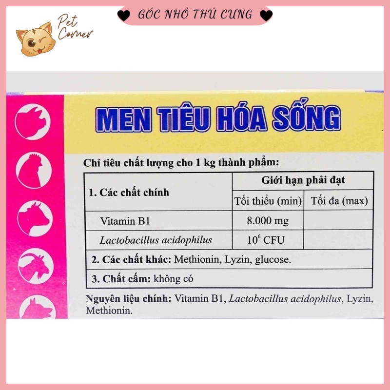 Men tiêu hóa sống cho chó mèo Pharbiozym gói 5gr