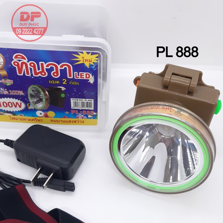 ĐÈN PIN ĐỘI ĐẦU PL788-PL888 SIÊU SÁNG 100W - CHỐNG NƯỚC - 2 PIN SẠC DUNG LƯỢNG CAO