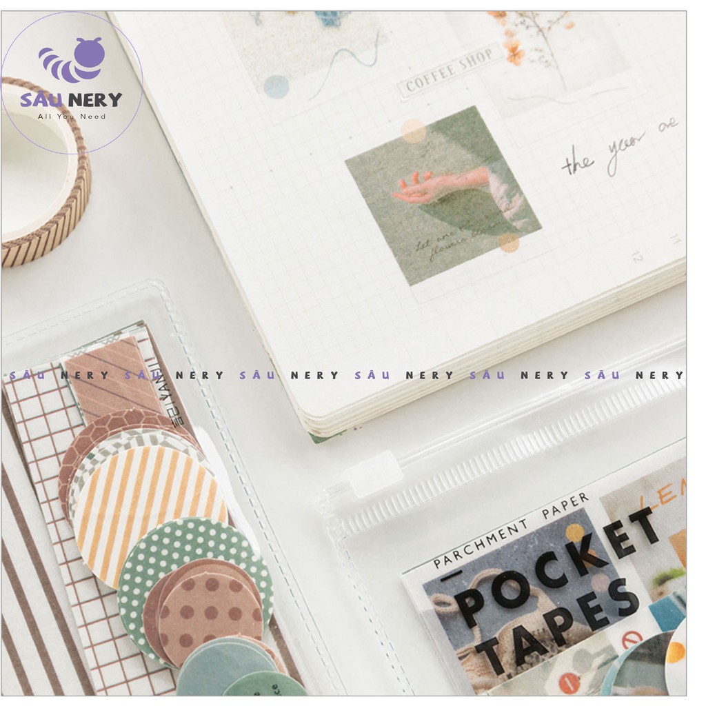 [SALE XẢ HÀNG] Sâu Nery - SN68 - Set 40 sticker trang trí dễ thương kèm túi Zip tiện lợi_POCKET TAPES | BigBuy360 - bigbuy360.vn