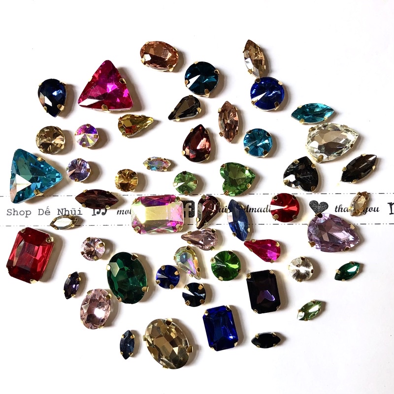 50 Viên Pha Lê Long Lanh Mix Màu Và Mix Size 🦗denhuihandmade🦗